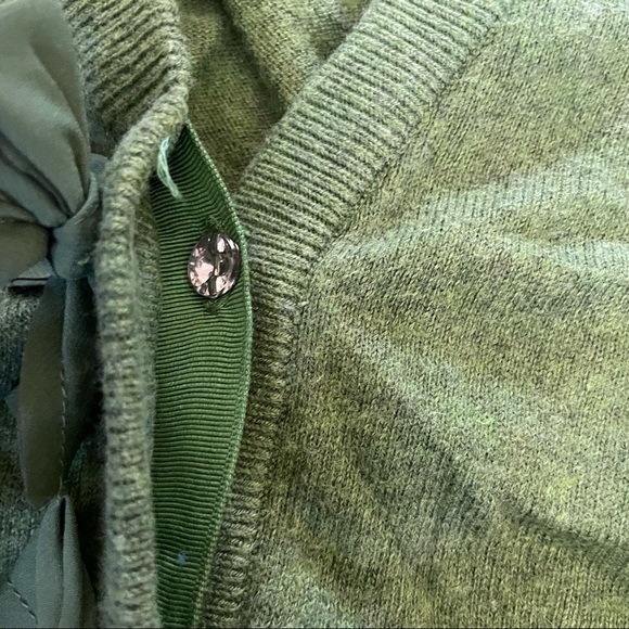 Abercrombie kids Vintage Green Bow Diamond Cardigan Sweater girls XL (0126) - Picture 9 of 12